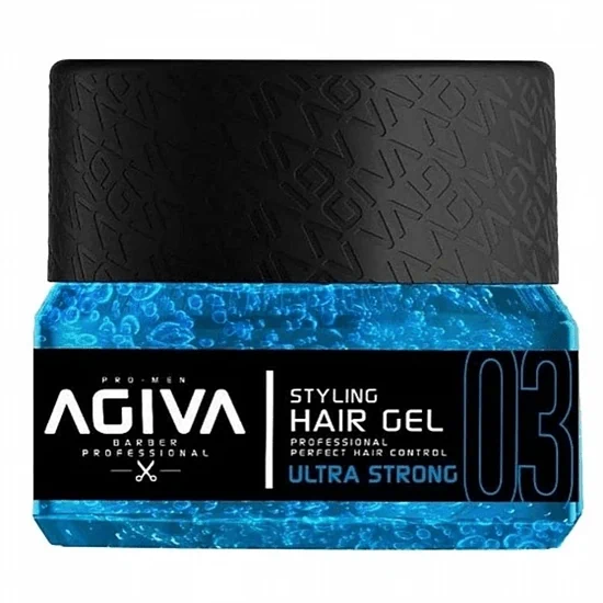 ג'ל לשיער Agiva Styling Hair Gel Ultra Strong 03 - Blue 700ml - אחיזה מקסימלית לעיצוב מושלם